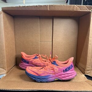 Hoka Speedgoat 5 Wide Orange Purple Trail Running Shoes Women's Sz 9.5B